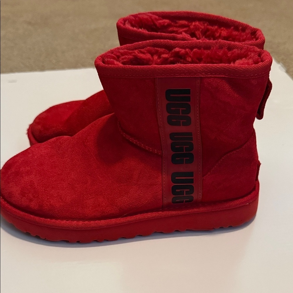 UGG Bold Red Suede Boots - Picture 3 of 8